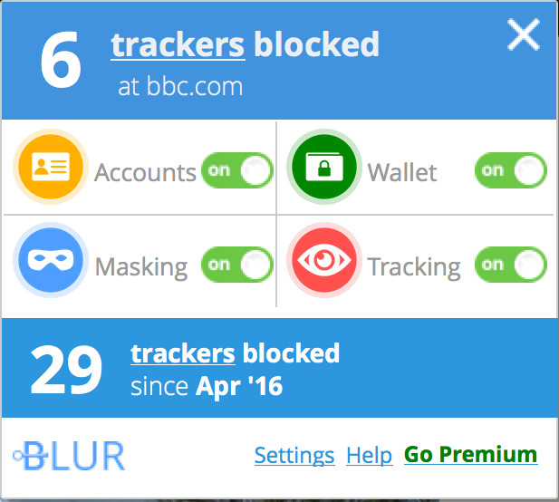 Recommended Firefox security extensions: Blur