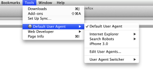 Recommended Firefox security extensions: User Agent Switcher