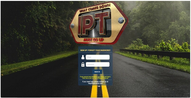 Screenshot showing IPT sign-up page. You need an invite to get started.