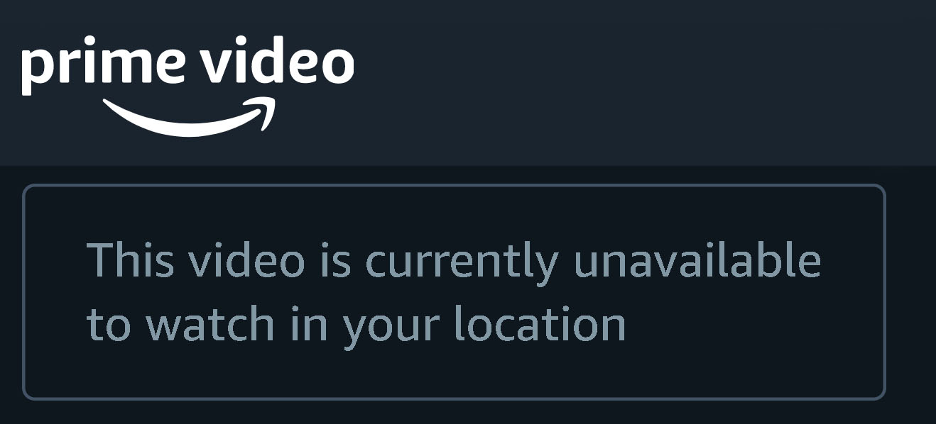 Error message: This video is currently unavailable to watch in your region.