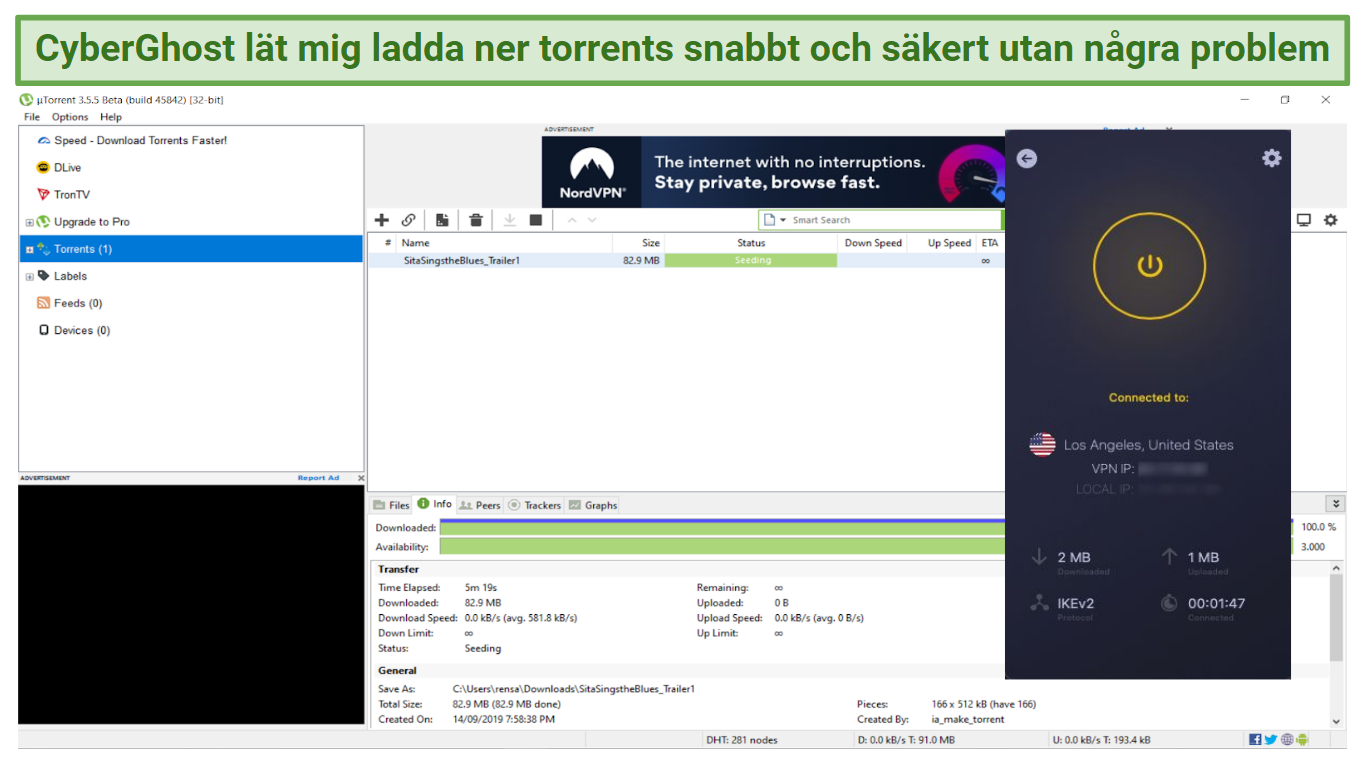 Graphic showing CyberGhost with uTorrent