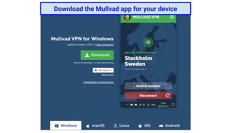 Graphic showing Mullvad apps
