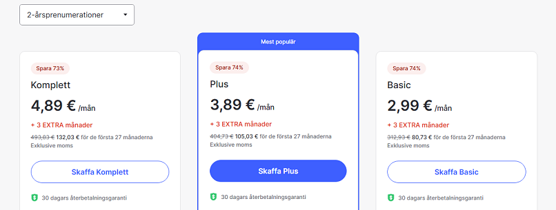 Screenshot of NordVPN's deal