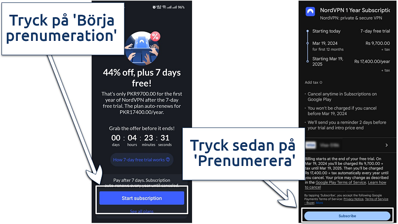 Image showing how to register to NordVPN 7-day free trial